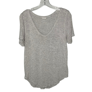 Women's Grey V-Neck Top
